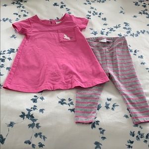 Hanna Andersson Unicorn pocket dress & pants set